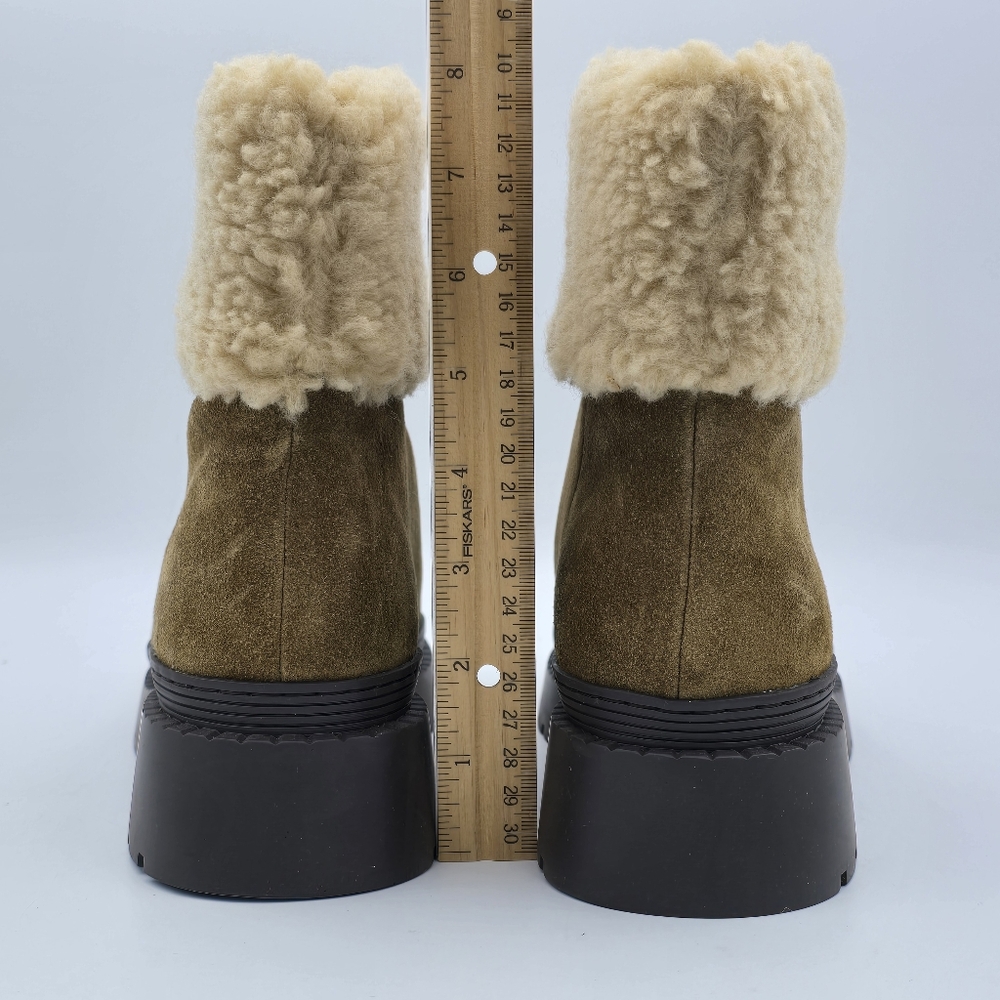NWOT Marc Fisher LTD VINA Leather/Faux Fur Booties, Brown/Tan Women's 7.5M - Picture 6 of 14